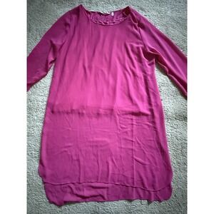Soft Sorroundings 3/4"‎ Sleeve Long Tunic Blouse Size XL Pink